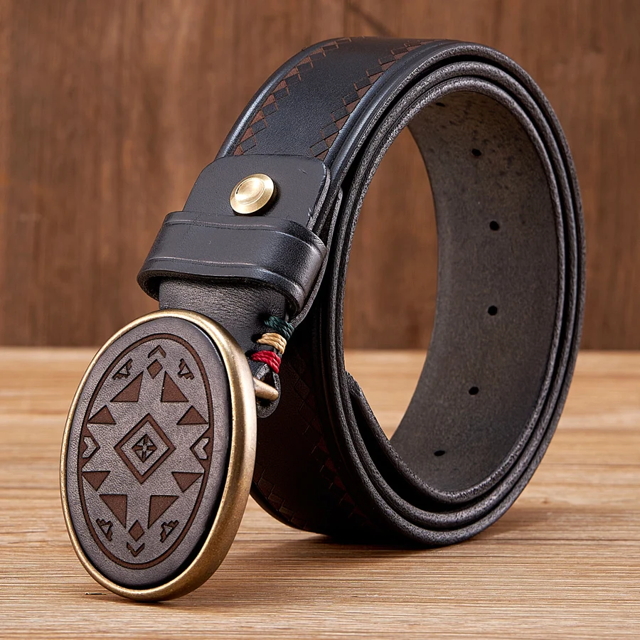 luxury cowskin genuine leather belt, engraving strap male belt for man