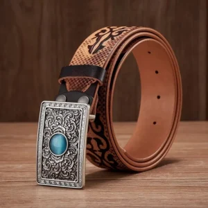 3.8cm male belts quality pattern embossing real cowskin genuine leather belt for men smooth buckle wide cowboy strap for jeans