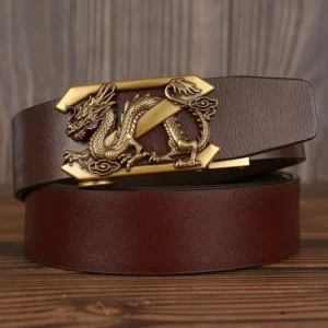dragon buckle, genuine leather mens belts, automatic ratchet buckle, strap high quality belt for male