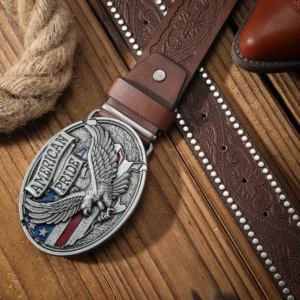 vintage style western american eagle rodeo cowboy belt for men, pu leather alloy buckle, size 30 42 inches